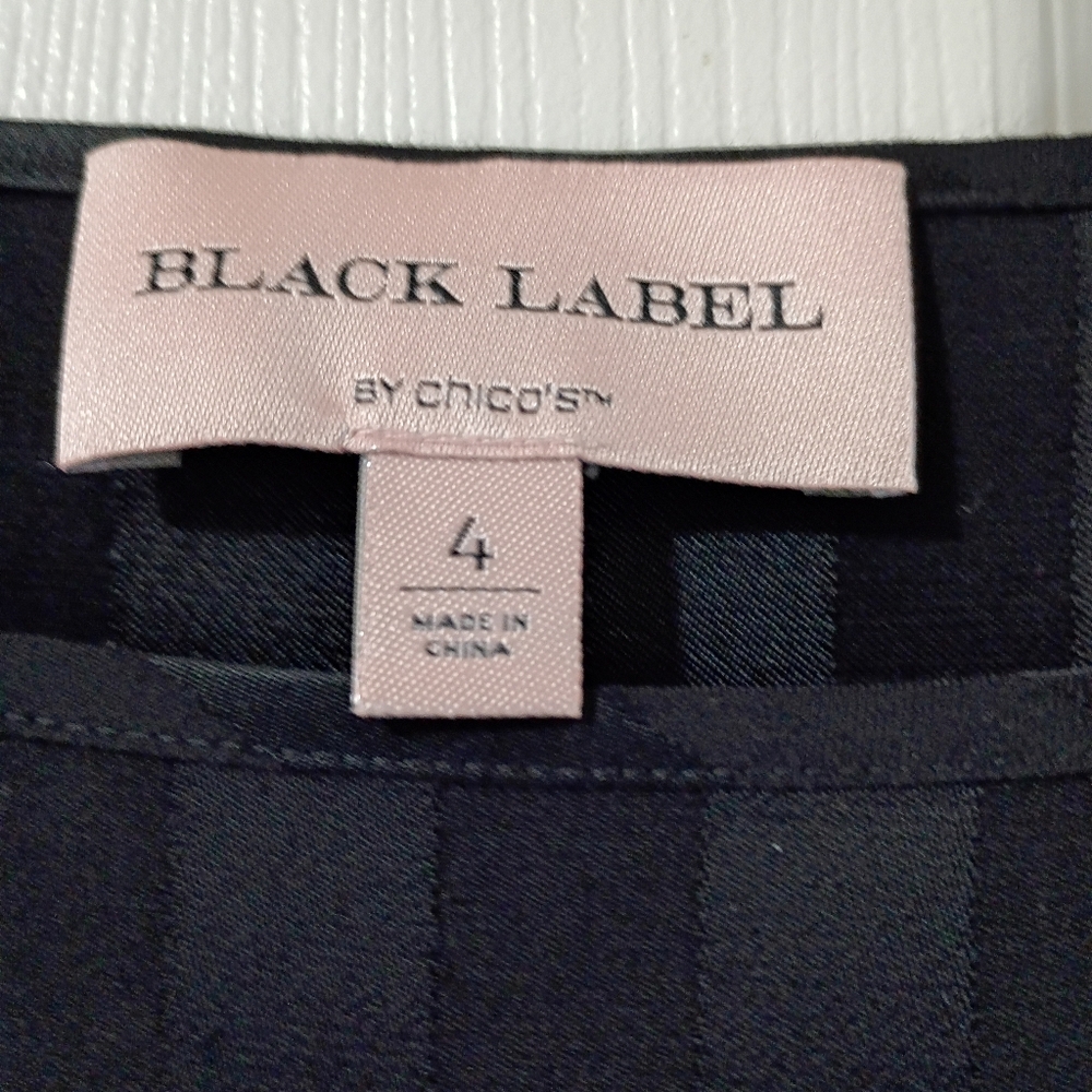 Chico's Black Satin-Stripe Boatneck Blouse - Picture 5 of 8